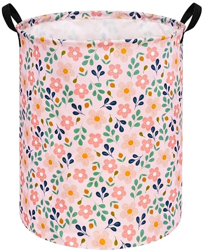 Kids Flower Hamper Storage Bins,Girls Room Decor Laundry Bas...