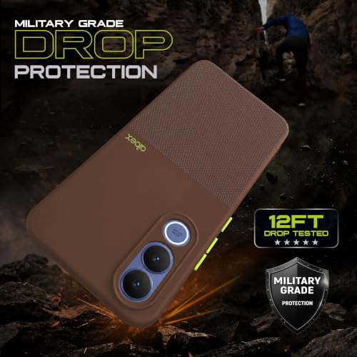 Image of AIBEX Premium Back Cover Case Compatible for Vivo V70 FE 5G | Scratch & Drop Tested Shockproof Matte Texture Case with Soft Microfibre Lining | Slim Fit Cover with Anti-Scratch Finish - Brown