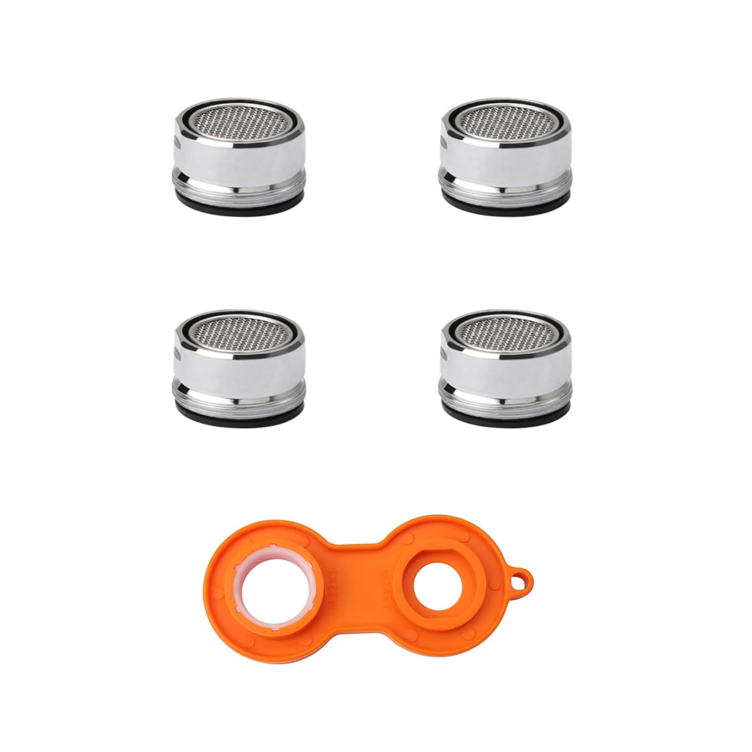 Juliyeh Tap Throttle, Universal Metal Nozzle 24mm, Anti-Splash Water Saving spout Filter, tap Filter Nozzle with Rubber Washer for Kitchen Sinks, bathrooms, Restaurants and Public Places (4 Pieces)