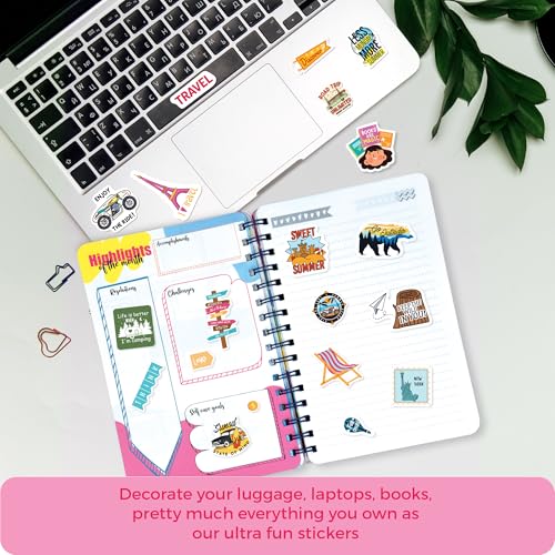 DOODLE Sticker Book for Journal with 370+ Travel Stickers | Perfect for Journaling, Scrapbook Projects, Décor & Page Decoration | A5 Book with 10 Pages - Image 4 thumbnail