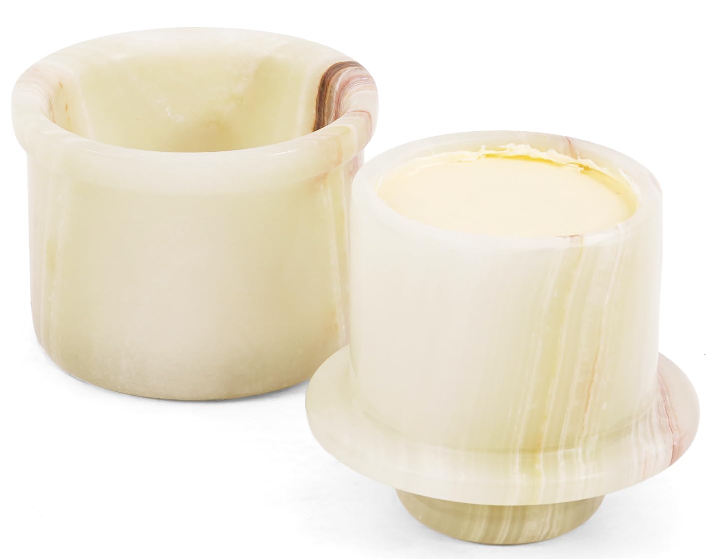 Marble Butter Keeper with Lid Handmade Green Onyx French Butter Crock for Countertop, 4.25” Butter Dish for Kitchen Decor, Spreadable Butter Storage