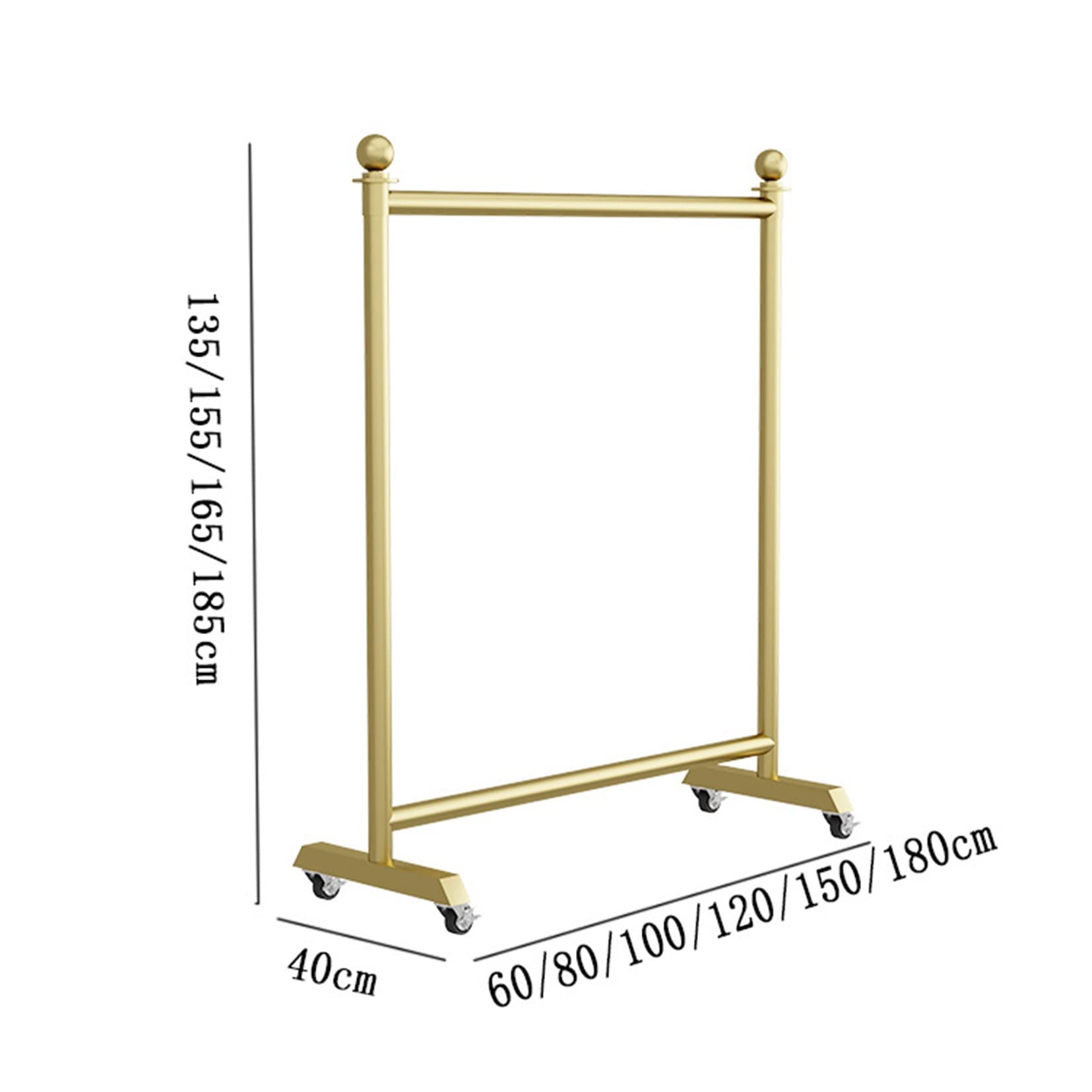 Rolling Abbigliamento Rack Retail Display Hanger Commercial Garment Rack per vestiti Heavy Duty nizer per uso Negozio Stand di mostra abbigliamento regolabile Attrezzature per la vendita al dettaglio