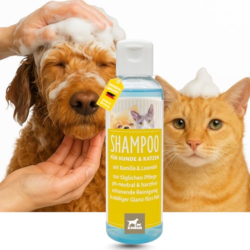 EMMA Hundeshampoo & Katzenshampoo sensitiv ph neutral mit Kamille 250ml I mildes Hunde Katzen Shampoo I Fellglanz Shampoo Hundeshampoo gegen Juckreiz Geruch I Pflegeshampoo Kurzhaar Entfilzungsshampoo EMMA Hundeshampoo & Katzenshampoo sensitiv ph neutral mit Kamille 250ml I mildes Hunde Katzen Shampoo I Fellglanz Shampoo Hundeshampoo gegen Juckreiz Geruch I Pflegeshampoo Kurzhaar Entfilzungsshampoo