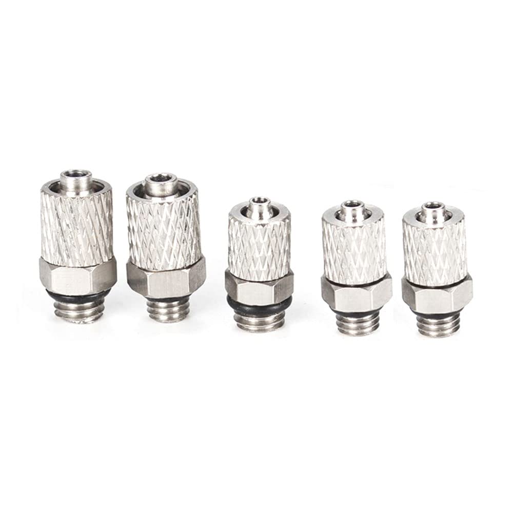ezqnirk 5PCS Male Thread Mini Pneumatic Pipe Connector Screw Quick Fitting,PC,OD Hose 6mm-M4
