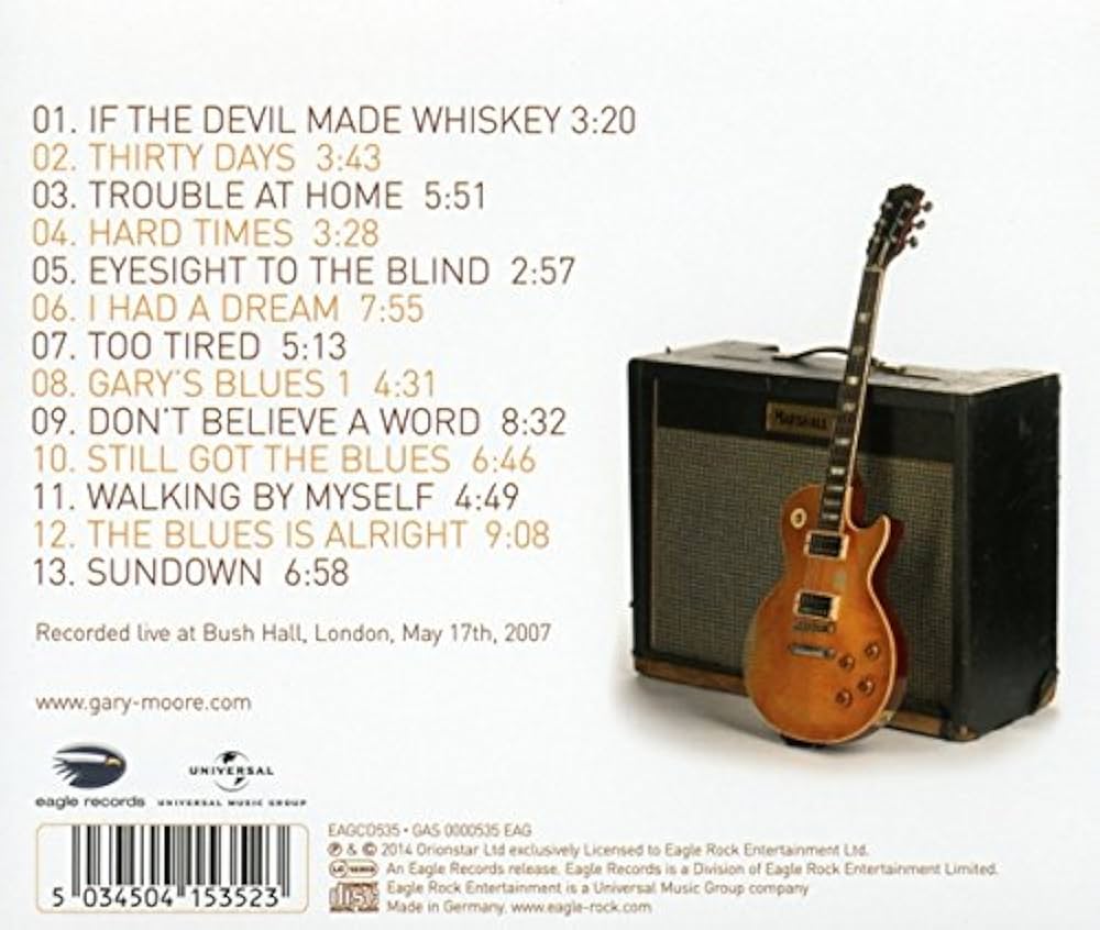 帯付き！Gary Moore/ LIVE AT BUSH HALL 2007 MOORE,GARY - Live At Bush Hall 2007 - Amazon.com Music