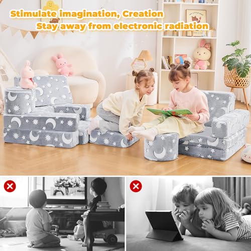 Ifnow 14Pcs Modular Kids Play Couch, Kids Couch Toddler Couch, Child Sectional Sofa, Bedroom And Playroom Furniture For Toddlers thumb #2