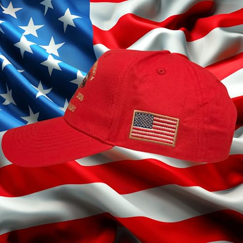 Image of USA Flag Hat American Flag Embroidered Patriotism On Display Comfortable Adjustable One Size Fits Most