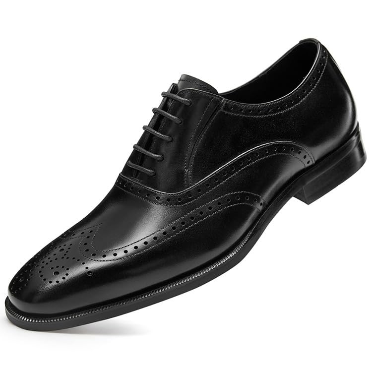 Men's Patent Leather Oxford Shoes Pointed-Toe Non-Slip Lace-Up Formal Business Derby Dress Comfortable Shoes