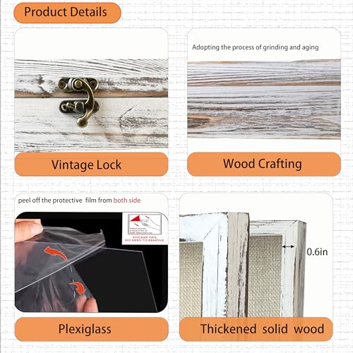 Image of White Shadow Box Frame 8x10 Shadow Boxes 2.6 inch Interior Depth Memorial Shadow Box Display Case with Linen Back for Handicrafts,Flowers, Picture Frames, Medals, Coins, Pins Collection and More