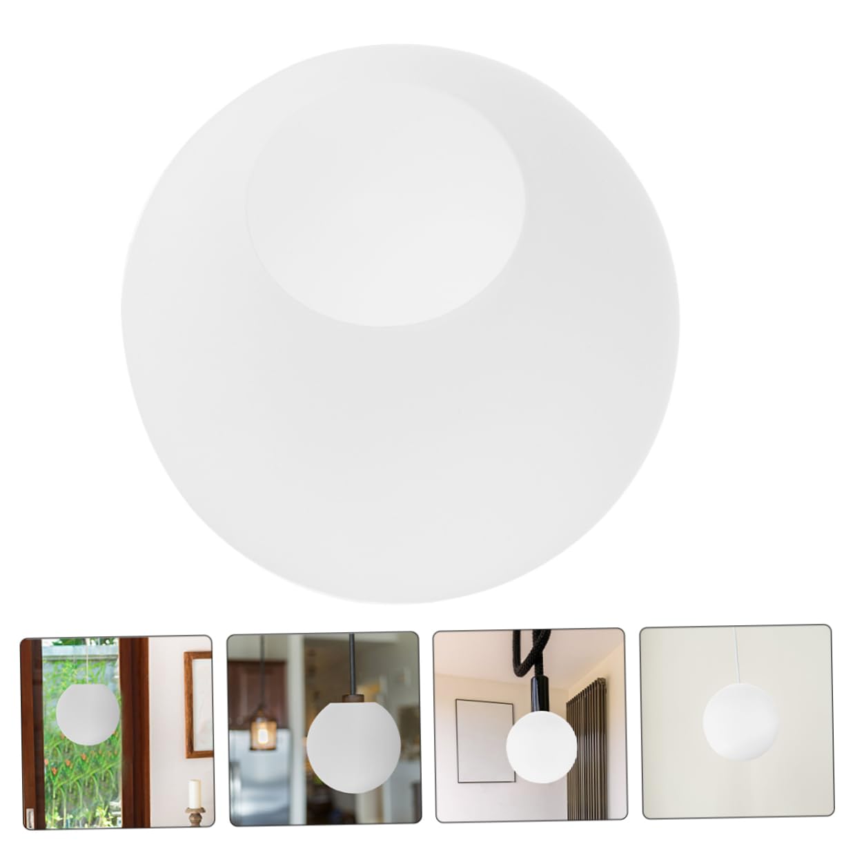 Gadpiparty Tulipa Lámpara Techo de Vidrio Opalino, Pantalla de Globo Redonda Lechosa, Fácil Instalación y Limpieza, para Comedor y Dormitorio