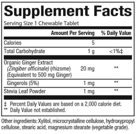 Natural Factors Chewable Ginger 500 Mg 90 Tablets