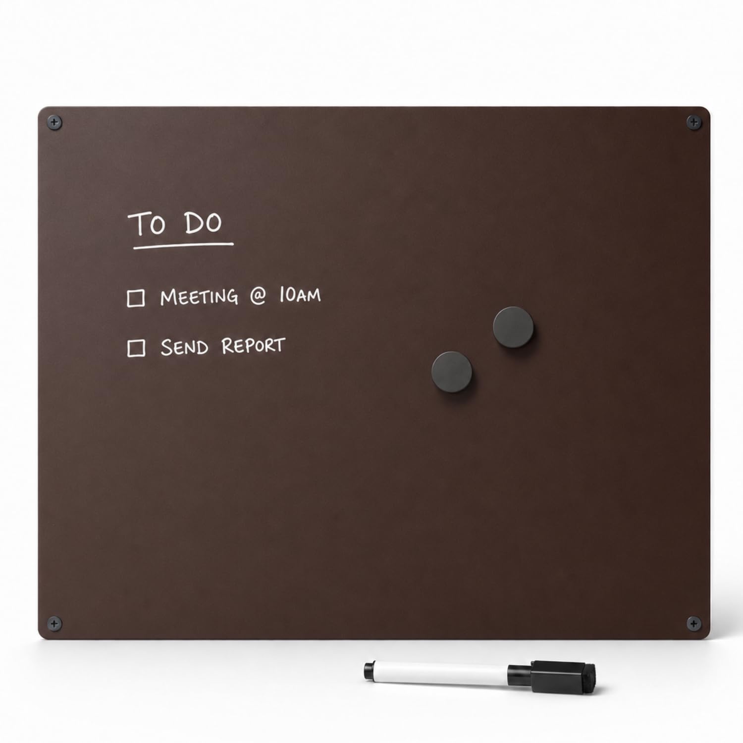 Magnettafel Wandtafel aus Stahl 60 x 44 beschreibbar mit Marker (braun)