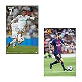 LIONEL MESSI BARCELONA + RONALDO REAL MADRID WALL POSTERS 2017 (1 OF EACH PLAYER) 24' x 36' OFFICIALLY LICENSED