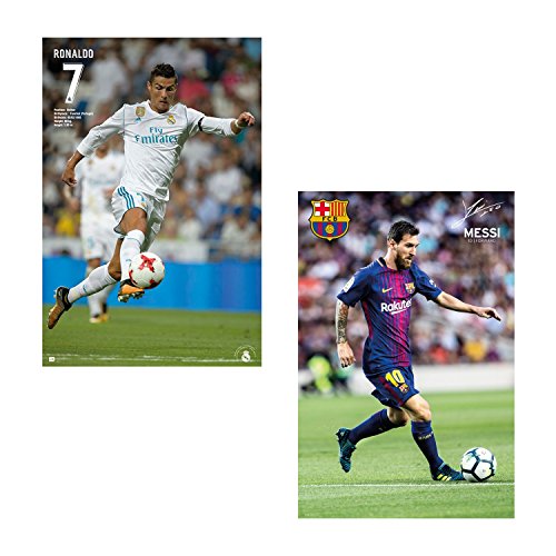LIONEL MESSI BARCELONA + RONALDO REAL MADRID WALL POSTERS 2017 (1 OF EACH PLAYER) 24' x 36' OFFICIALLY LICENSED