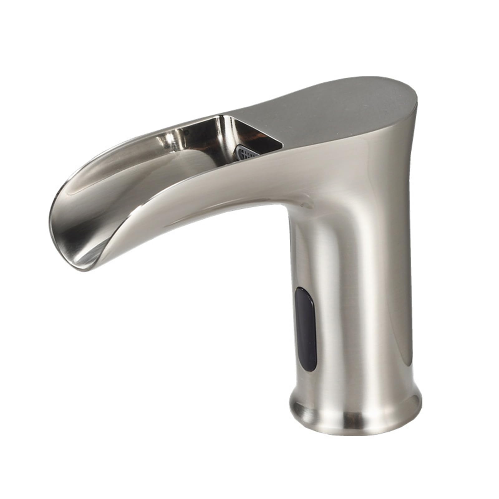 ZYCHSJXA Brass Waterfall Mixer Tap Touchless Bathroom Infrared Sensor Faucet Battery,Brushed