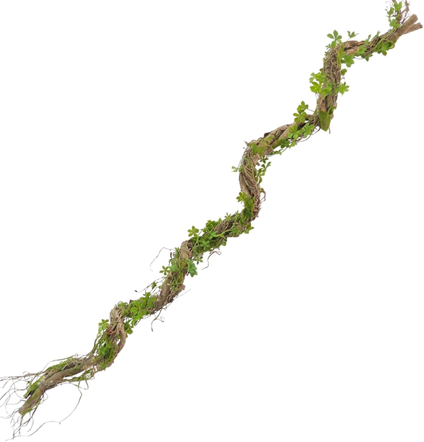 68.9inch Bendable Creepy Artificial Greenery Garland Faux Tree Trunk Branches Twigs Twisted Grape Vines Clover Leaves for Fireplace Mantel Halloween Wall Hanging Outdoor Baby Shower Party Swing Decor