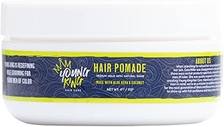 YOUNG KING HAIR CARE Kids Pomade for Boys | Tame Flyaways and Sculpt Natural Curls | Plant-Based and Harm-Free | 4 oz
