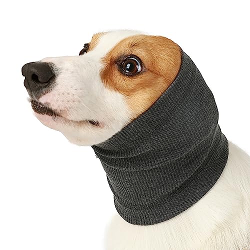 Image of No Flap Ear Wraps for Dogs, Stretchy Dog Ear Muffs, Ear Cover Dog Ear Scarf for Anxiety Relief and Calming