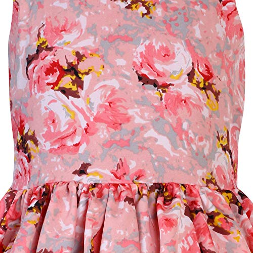 Image of Girls Skater Printed Poly Crepe Dress | Round Neck Sleeveless Mini /Midi Knee Length Casual Dress
