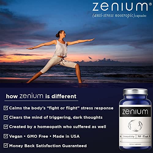 Zenium Stress Relief Supplement & Support Item for Women & Men | Anti Tension | Stop Worry & Nervousness | Boost Mood | Happy Pills | Fight Cortex Fatigue |60 Capsules | Calm The Body & The Mind - Image 6