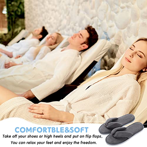 Image of Unittype 10 Pairs Spa Slippers Flip Flops Thong Sandal Slippers Soft Coral Fleece for House Guest Hotel