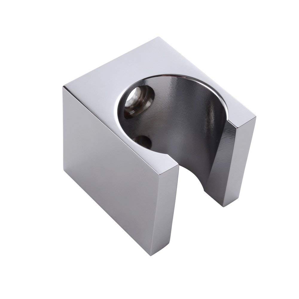 Weirun All Brass Square Handheld Shower Head Holder Bracket Wall Mount for Bathroom Hand Sprayer Wand or Toilet Hand Held Bidet Spray Chrome