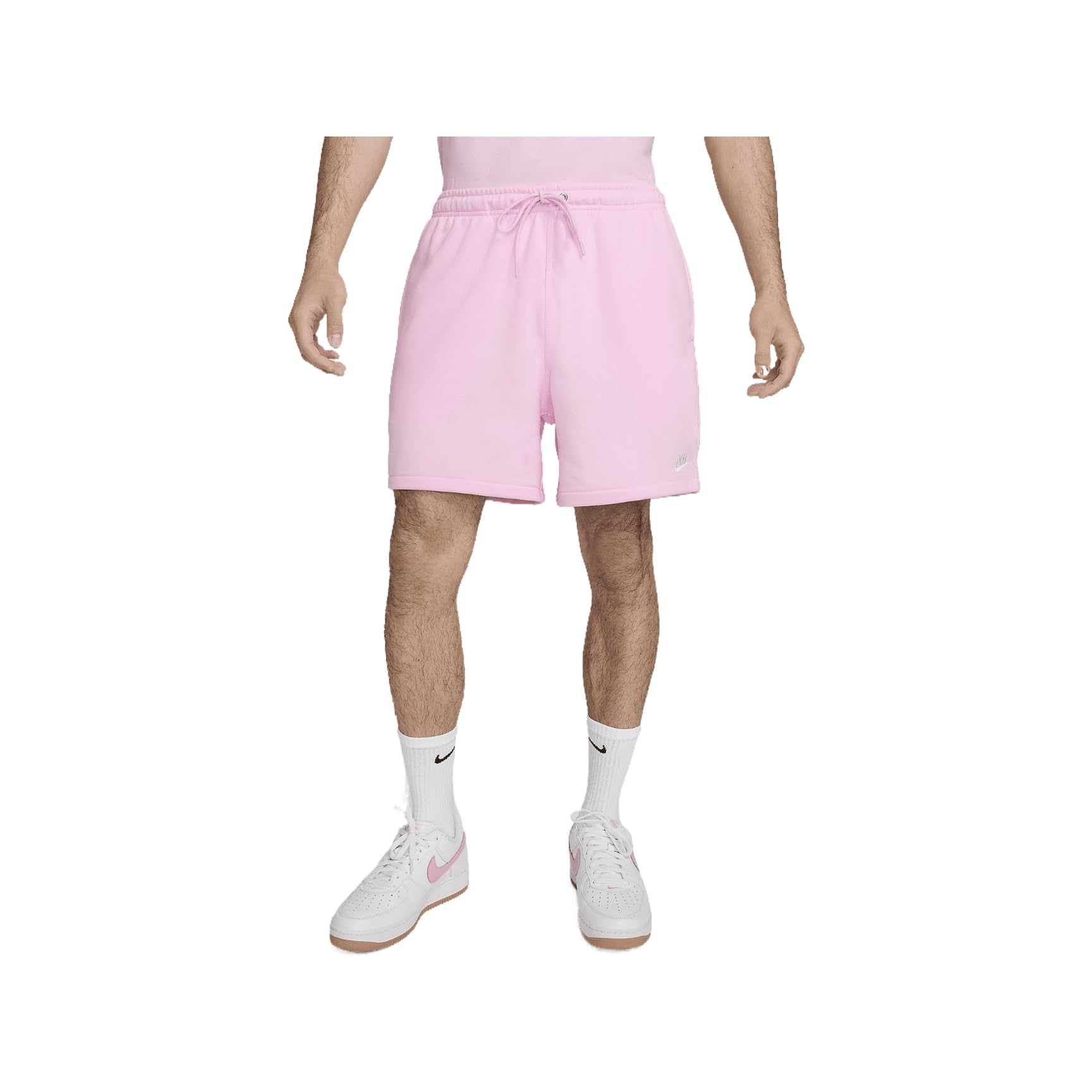 Nike Club FN3520-663 - Pantaloncini da uomo in spugna francese (schiuma rosa/schiuma rosa/bianco, FN3520-663), Schiuma rosa/schiuma rosa/bianco, L