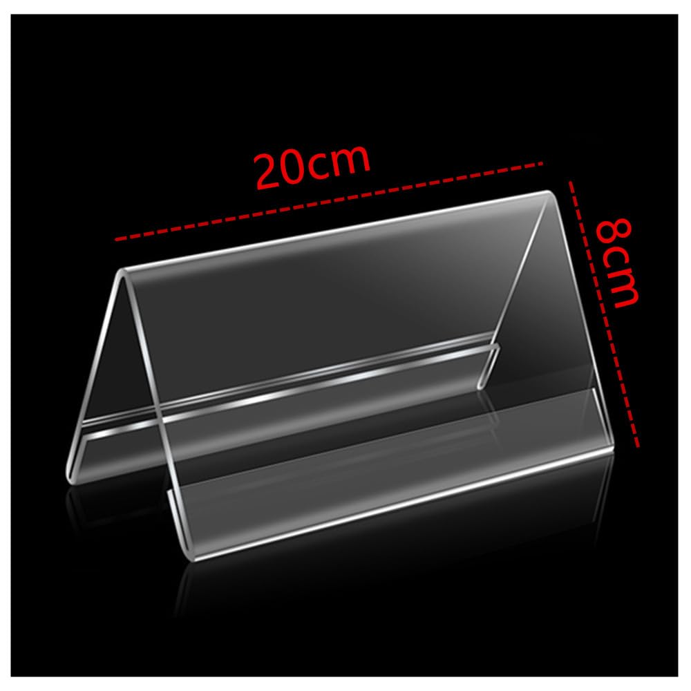 Lot De 8 Présentoirs De Table En Acrylique Transparent - 20x8 Cm, Pour Menus, Cartes, Affiches Porte-affiche Bureau événement