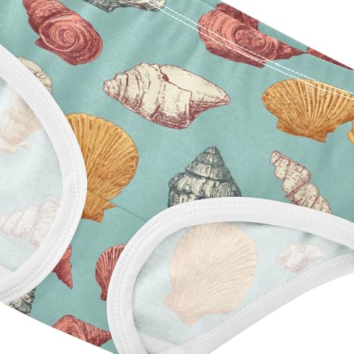 ZZKKO Ocean Shell Girls Underwear Toddler Panties for Girls Comfort Brief Size 2T-8Y3