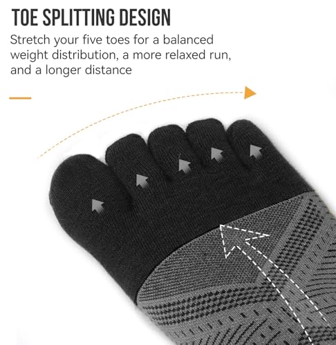 Image of Toe Socks Cool-max Running Socks for Men Women 3 Pairs Athletic Breathable Five Finger Socks