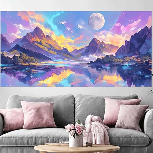 Diamond Painting Adulte Lac grand format 50x150cm pour décorer votre salon