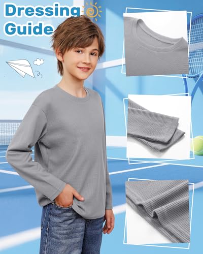 Image of 4 Pack Boys Long Sleeve Waffle Shirts