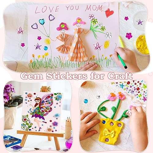 Lezmarket LZ023 3200 Pcs Gems Stickers For Kids Crafts, 10 Sheets Self Adhesive Gems Jewels Stickers thumb #3