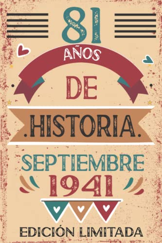 81 Años De Historia septiembre 1941: Libro de visitas, cuaderno, 110 páginas de felicitaciones, idea de regalo, regalo Para la esposa, novia, mujer, La madre
