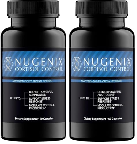 Nugenix Cortisol Control - Cortisol Reducer, Adrenal Support Manager, 120ct 60 Count (Pack of 2)