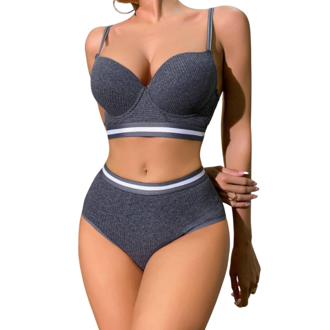 Women's Gorgeous Heavy Padded Push Up Bra Panty Set, Full Coverage Elegance Lingerie Set, Lightly Padded Bra and Matching Hipster Panty Set-image-29