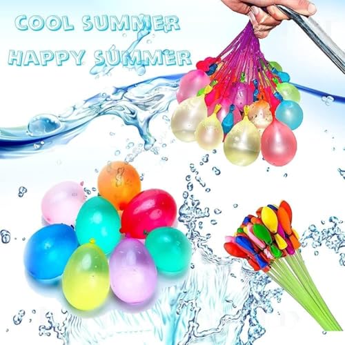 Image of Multicolor Water Balloons Holi For Kids Boys And Girls, Latex With Refill Hose, Three Bunches Balloons Games Swimming Pool Outdoor Fun Magic Water Balloons - 111 Pieces Balloons