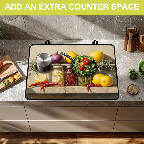 Image of Stove Top Covers for Electric Stove, Glass Stove top Cover 28 inchx 20 inch