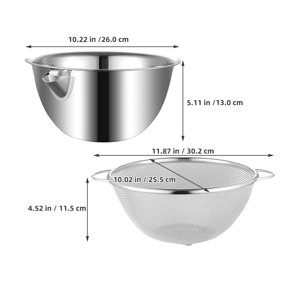 Colador de Arroz de Acero Inoxidable, 1 Juego, Plata | Lavado de Verduras y Limpieza de Fruta, Función de Drenaje Integrada, Diseño Multipropósito y Ahorro de Espacio