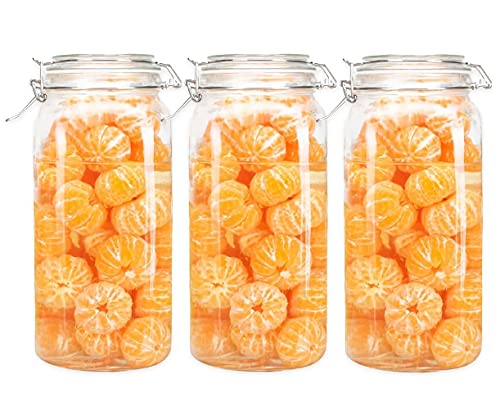 Image of GINOYA BROTHERS - 1500 Ml Transparent Square Glass Jar Set With Transparent Air Tight Lid For Kitchen Storage (2)