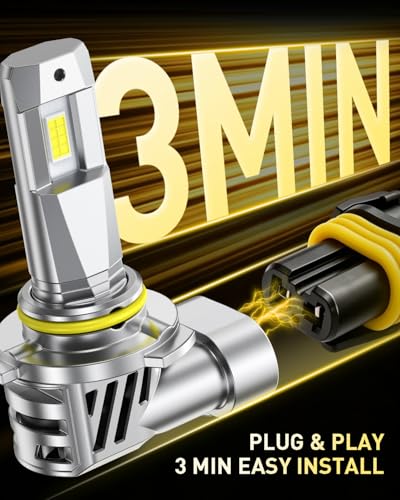 Image of AUXITO 9006 Bulb HB4 Bulbs, 50000LM Brighter Ultra-Bright, Plug N Play, Long Lifespan, No Flicker, 99% Compatibility, 2PCS