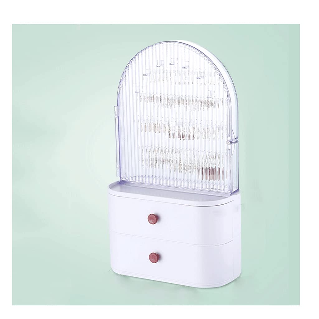 Caja de joyería HUYHUJ de plástico de Gran Capacidad, Caja de Almacenamiento de Anillos para Pendientes, Organizador de cosméticos de Escritorio a Prueba de Polvo para Dormitorio