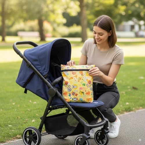 Yorni Su Geçirmez Bebek Kirli Bez Kıyafet Islak Mayo Çantası (30x37 cm) - Görsel 4