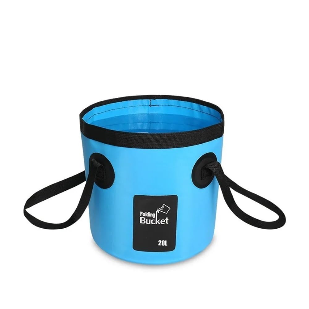 12L 20L Foldable Water Bucket Lightweight Collapsible Pail with Handle(Blue 20L)