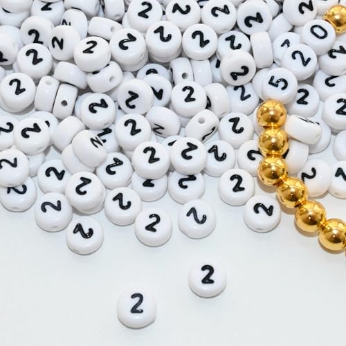 Image of Looconi 500pcs Number Beads 2 Plastic Beads for Jewelry Making
