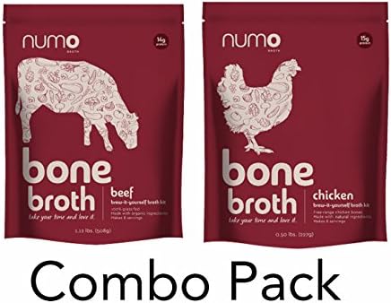 Chicken and Beef Bone Broth Combo by Numo Broth - 100% Free-Range Chicken and 100% Grass-Fed Beef
