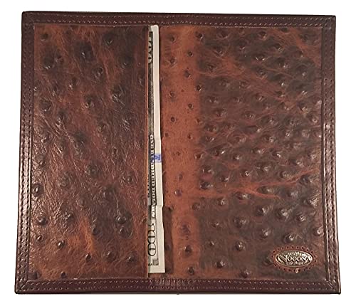 Custom U. S. Don't Tread On Me Nocona Dark Ostrich Print Long Wallet3