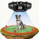 PATPET Wireless GPS Dog Fence, 9999 Yard Radius Electric Fence System, 3 Training Modes, IP67 Waterproof Collar for Medium & Large Dogs