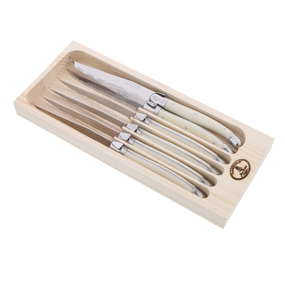 Jean Dubost - Couteaux Laguiole ivoire, coffret 6