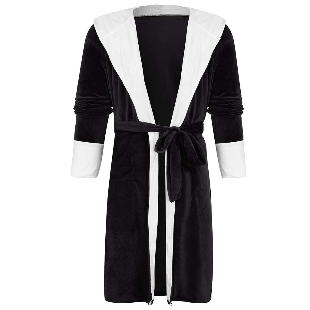 Accapatoio,Accappatoio Uomo,Accappatoio Donna Accappatoio Donna, Caldo e Spesso, Flanella/Pile con Cappuccio Tasche, Vestaglia a Maniche Lunghe